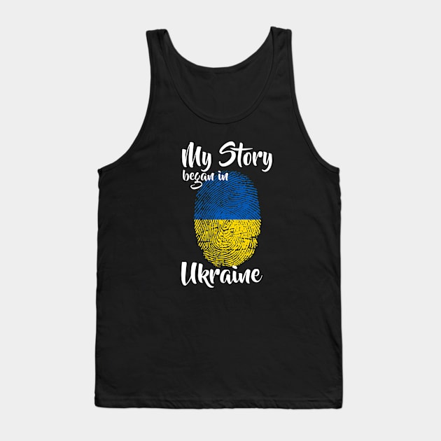 Ukraine Flag Fingerprint My Story DNA Ukrainian Tank Top by Your Culture & Merch